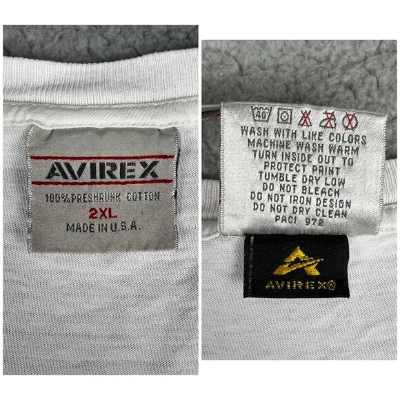 Avirex Shirt Mens 2XL XXL White Long Sleeve Denim Systems Y2K USA Made Vintage 2 - Picture 4 of 10